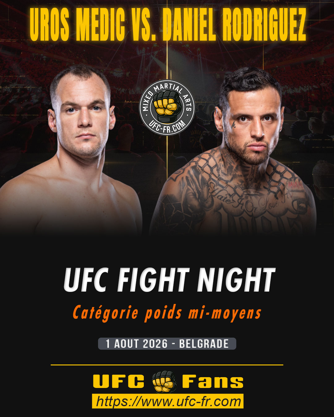 UFC FIGHT NIGHT 283 - Uros Medic vs Daniel Rodriguez UFC FIGHT NIGHT 283 - Uros Medic vs Daniel Rodriguez
