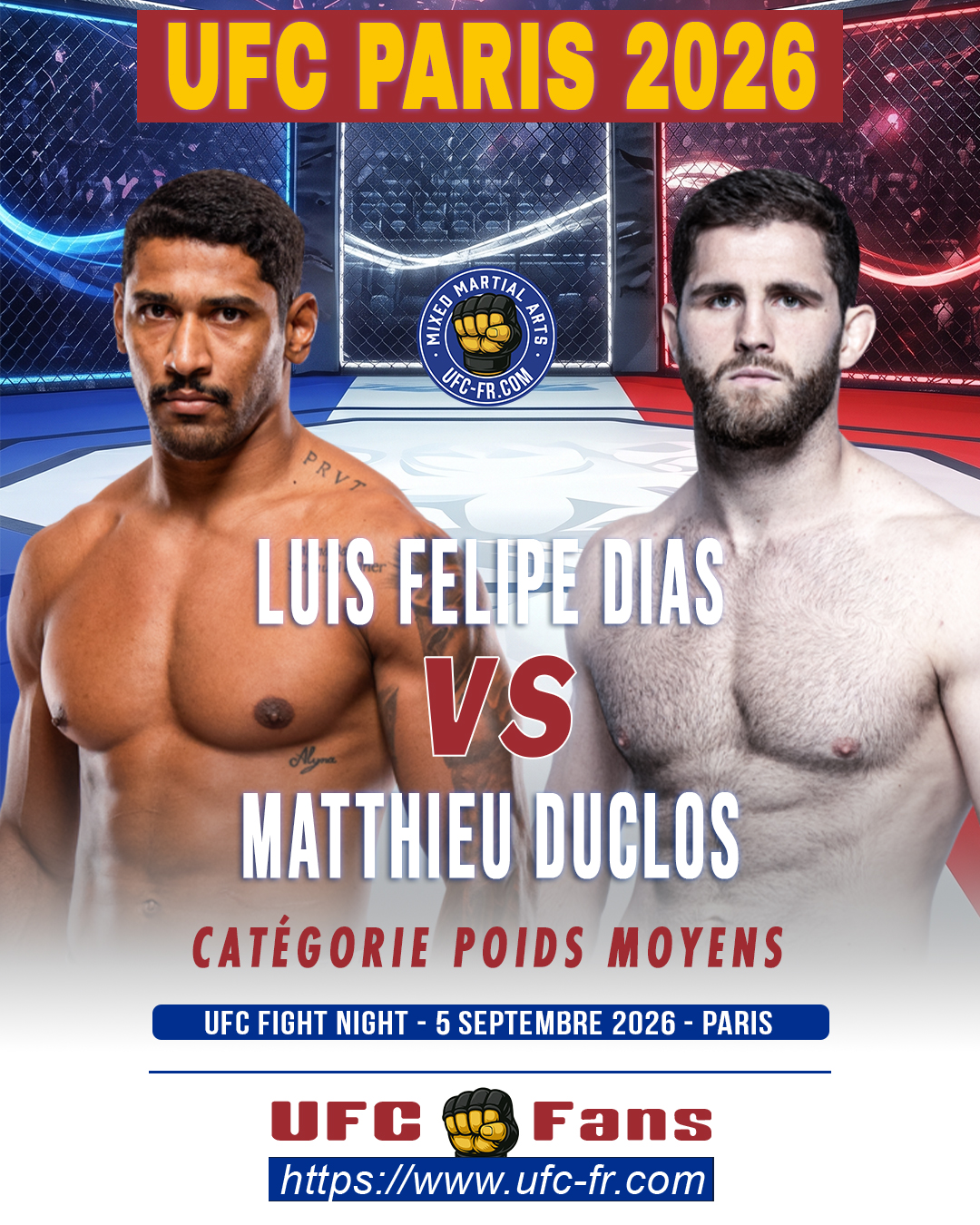 UFC FIGHT NIGHT 287 - Luis Felipe Dias vs Matthieu Duclos UFC FIGHT NIGHT 287 - Luis Felipe Dias vs Matthieu Duclos