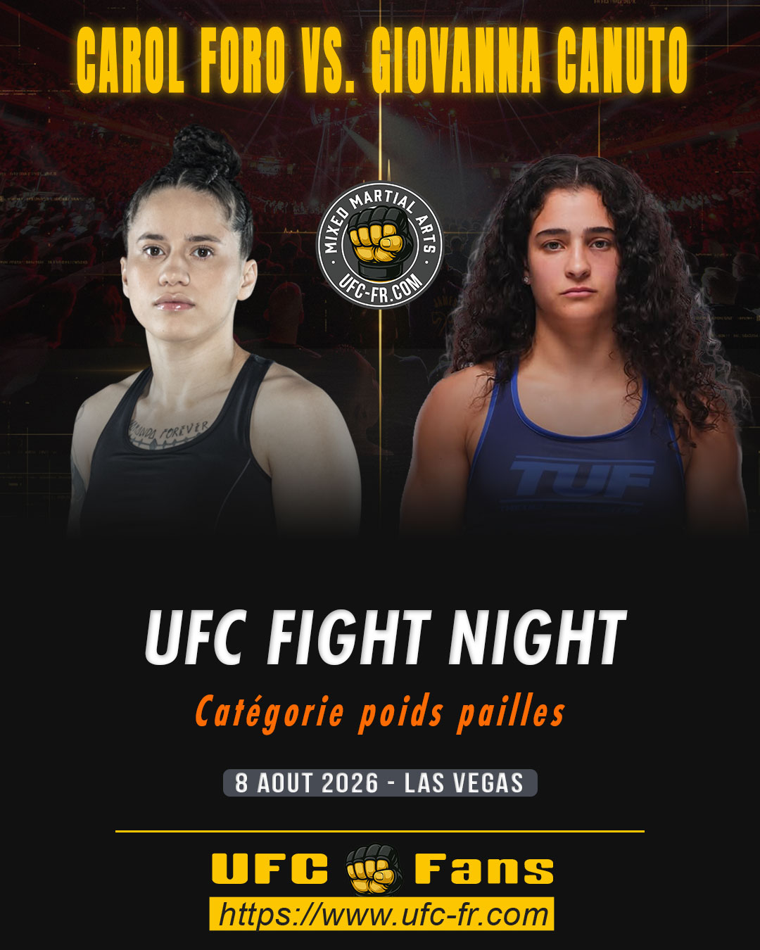 UFC FIGHT NIGHT 284 - Carol Foro vs Giovanna Canuto UFC FIGHT NIGHT 284 - Carol Foro vs Giovanna Canuto