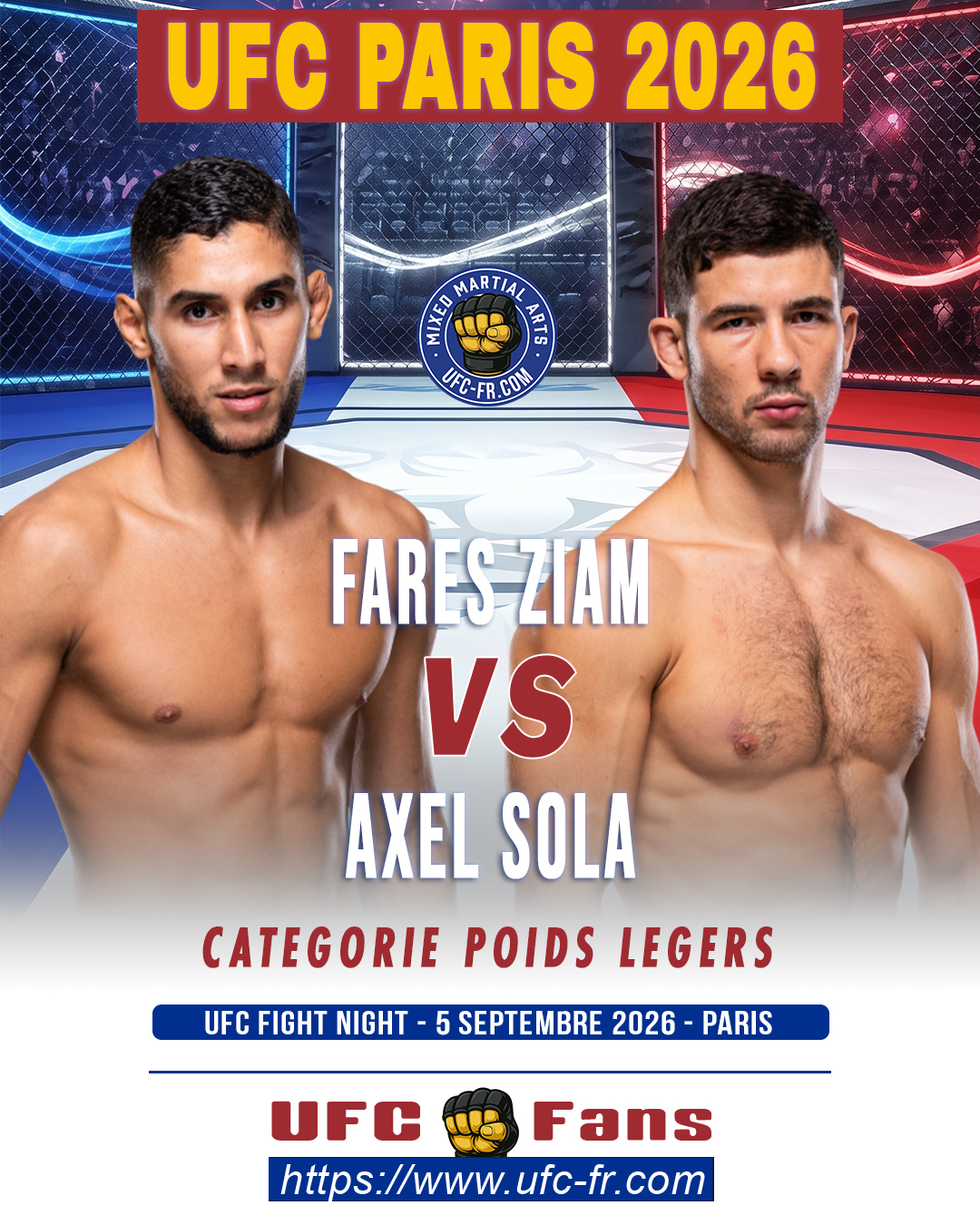 UFC FIGHT NIGHT 287 - Fares Ziam vs Axel Sola UFC FIGHT NIGHT 287 - Fares Ziam vs Axel Sola