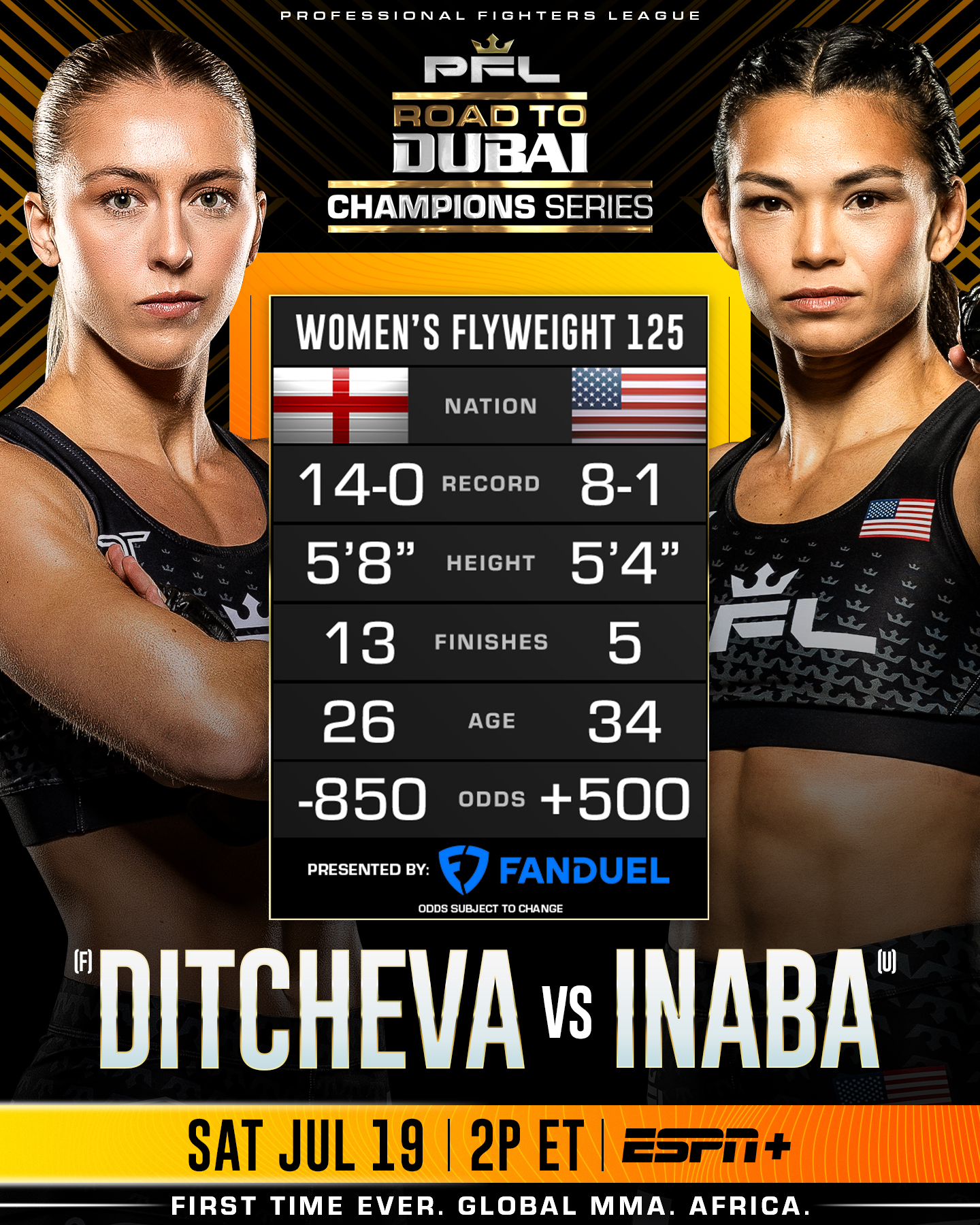 PFL Africa 1 2025 - Eblen vs. van Steenis - Dakota Ditcheva vs Sumiko Inaba