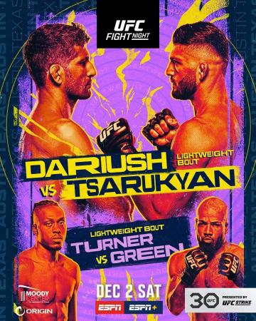 UFC ON ESPN 52 - DARIUSH VS. TSARUKYAN