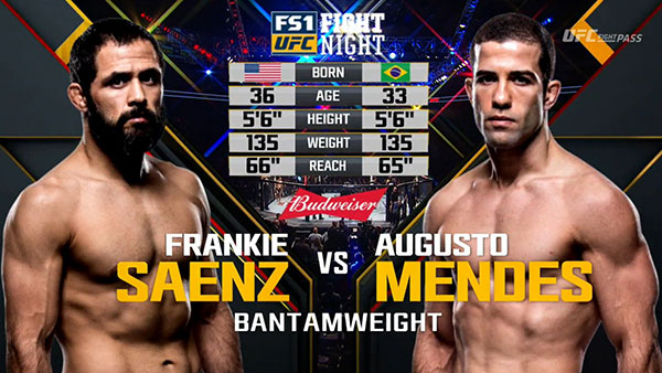 Frankie Saenz contre Augusto Mendes