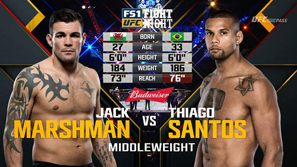 Jack Marshman contre Thiago Santos