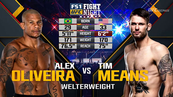 Alex Oliveira contre Tim Means