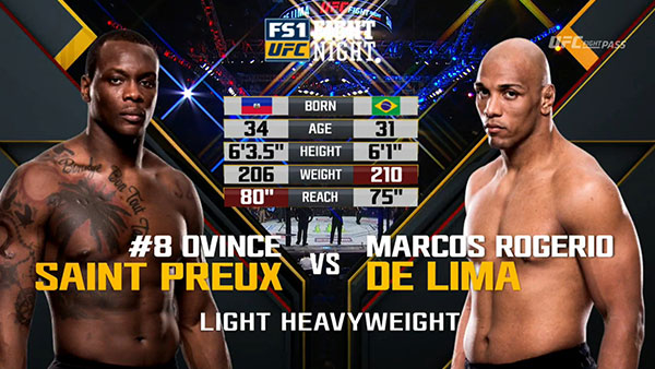 Ovince St. Preux contre Marcos Rogerio de Lima