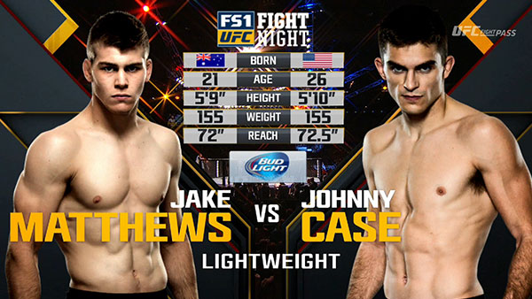 Jake Matthews contre Johnny Case