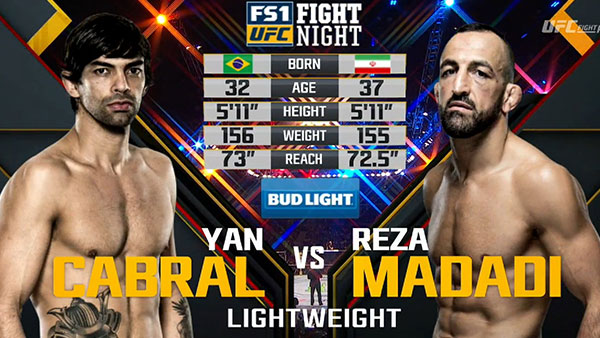 Yan Cabral contre Reza Madadi