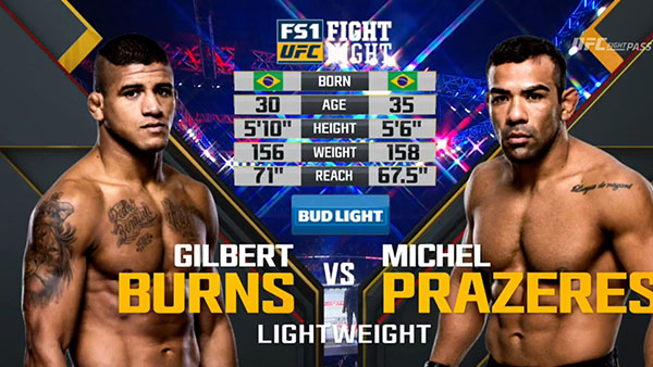 Gilbert Burns contre Michel Prazeres