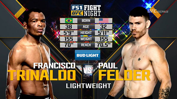 Francisco Trinaldo contre Paul Felder