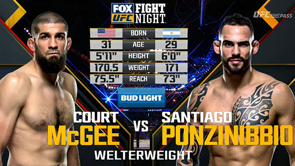 Court McGee contre Santiago Ponzinibbio