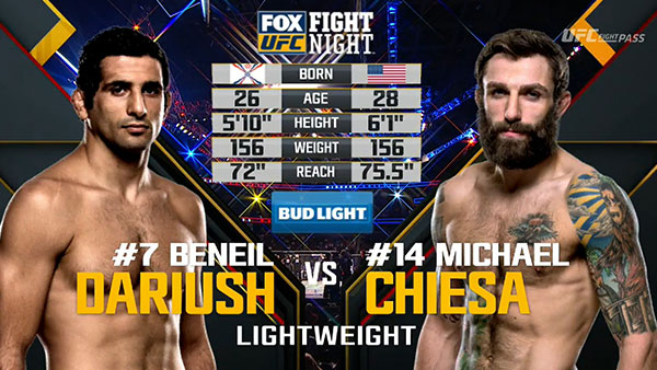 Michael Chiesa contre Beneil Dariush