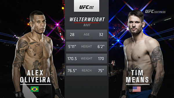 Alex Oliveira contre Tim Means