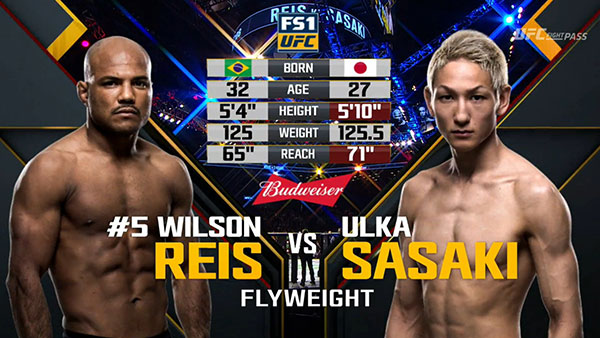 Wilson Reis contre Yuta Sasaki