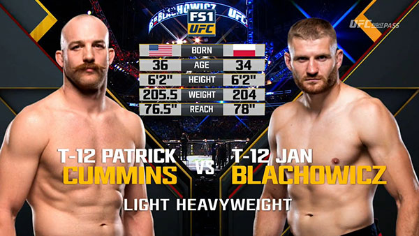 Patrick Cummins contre Jan Blachowicz