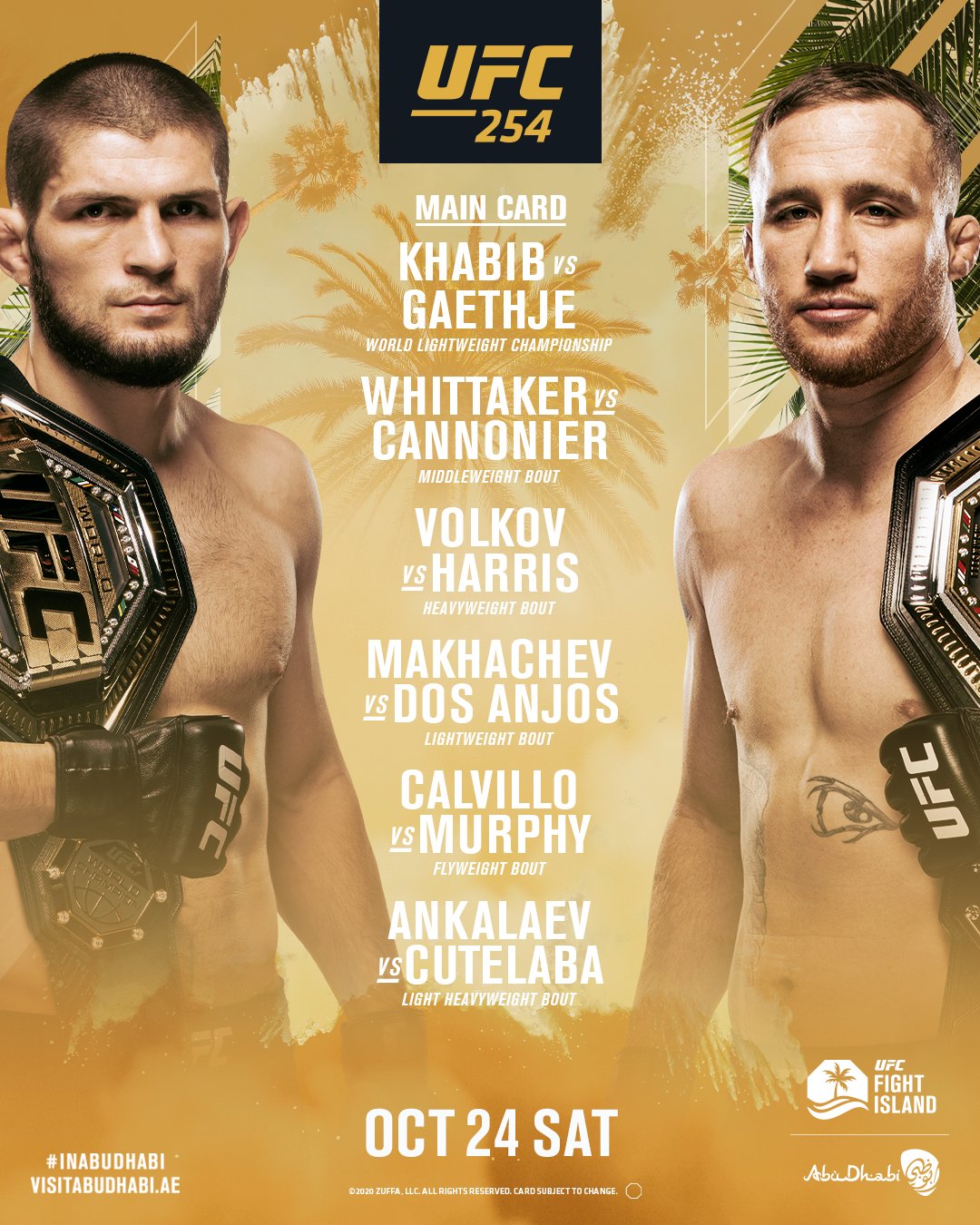 UFC 254 - Abu Dhabi  - Poster et affiche