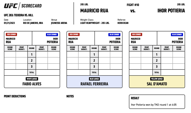 UFC 283 - Mauricio Rua vs Ihor Potieria