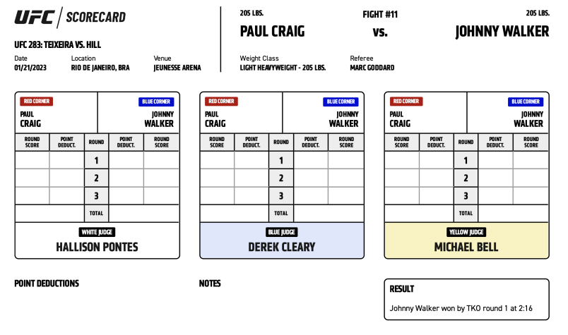 UFC 283 - Paul Craig vs Johnny Walker