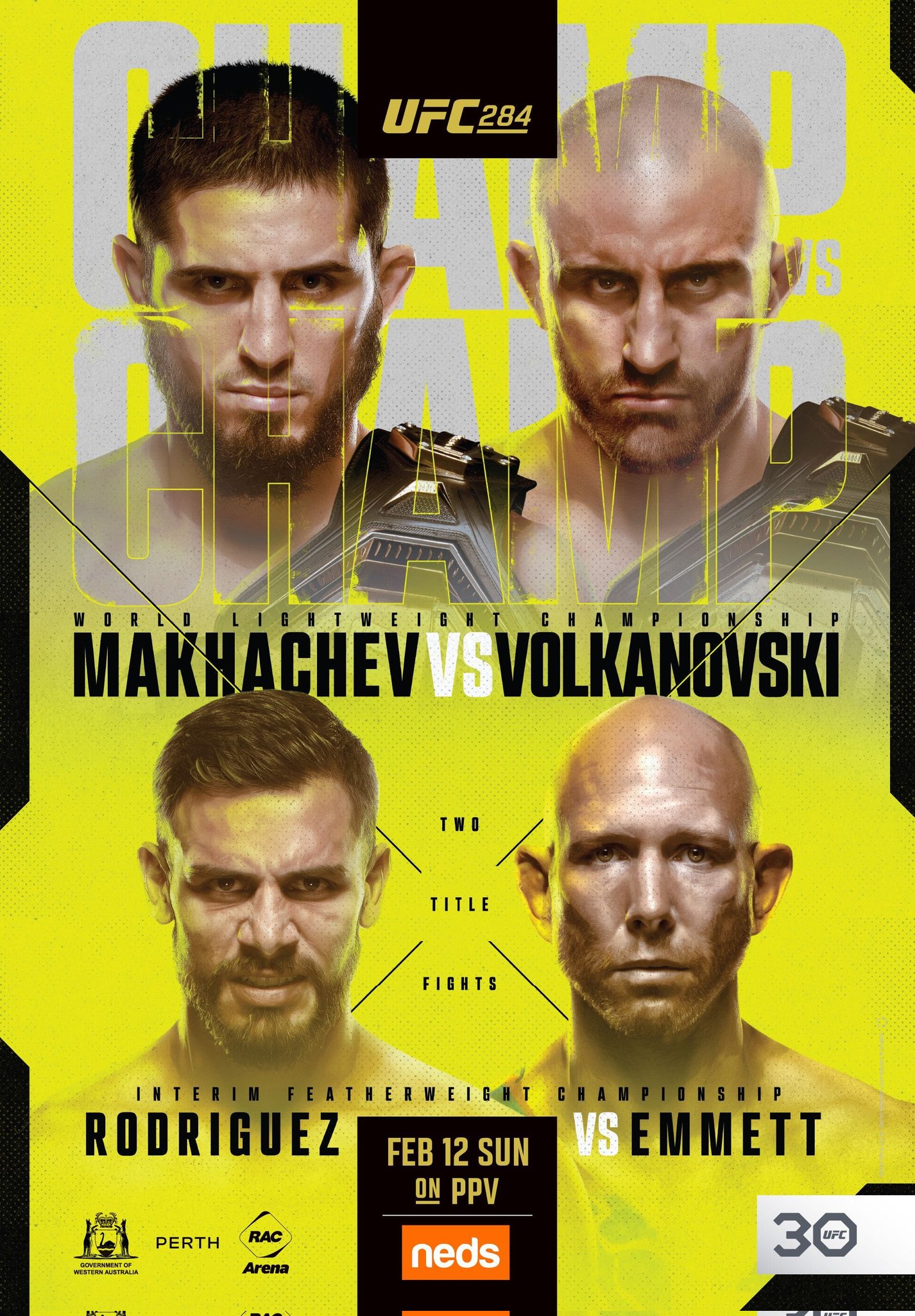 UFC 284 - Perth - Poster et affiche