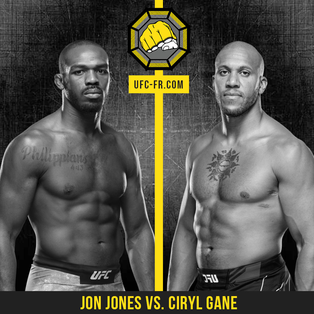 L’UFC officialise le choc Gane vs Jones pour la ceinture des poids lourds