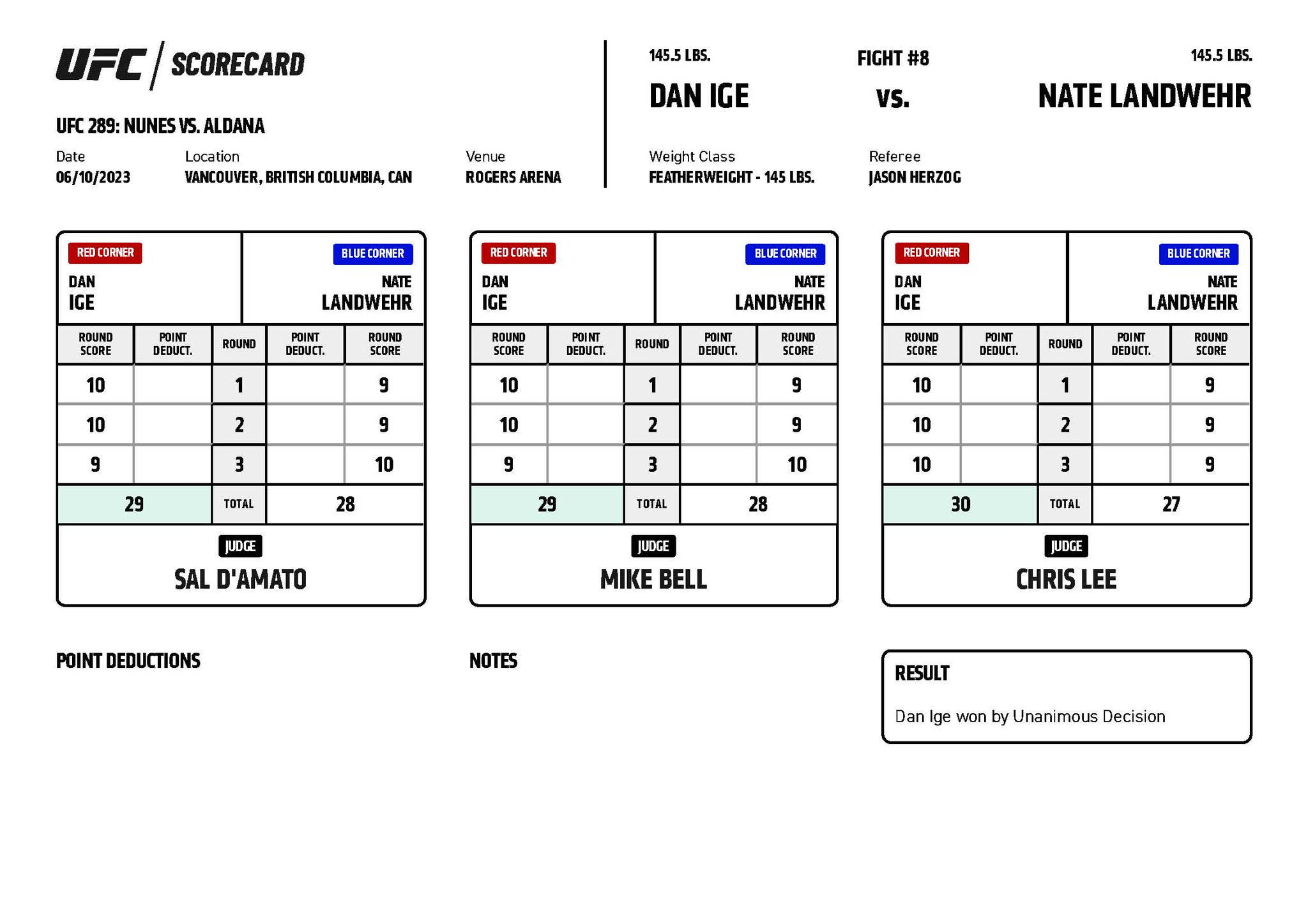 UFC 289 - Dan Ige vs Nate Landwehr